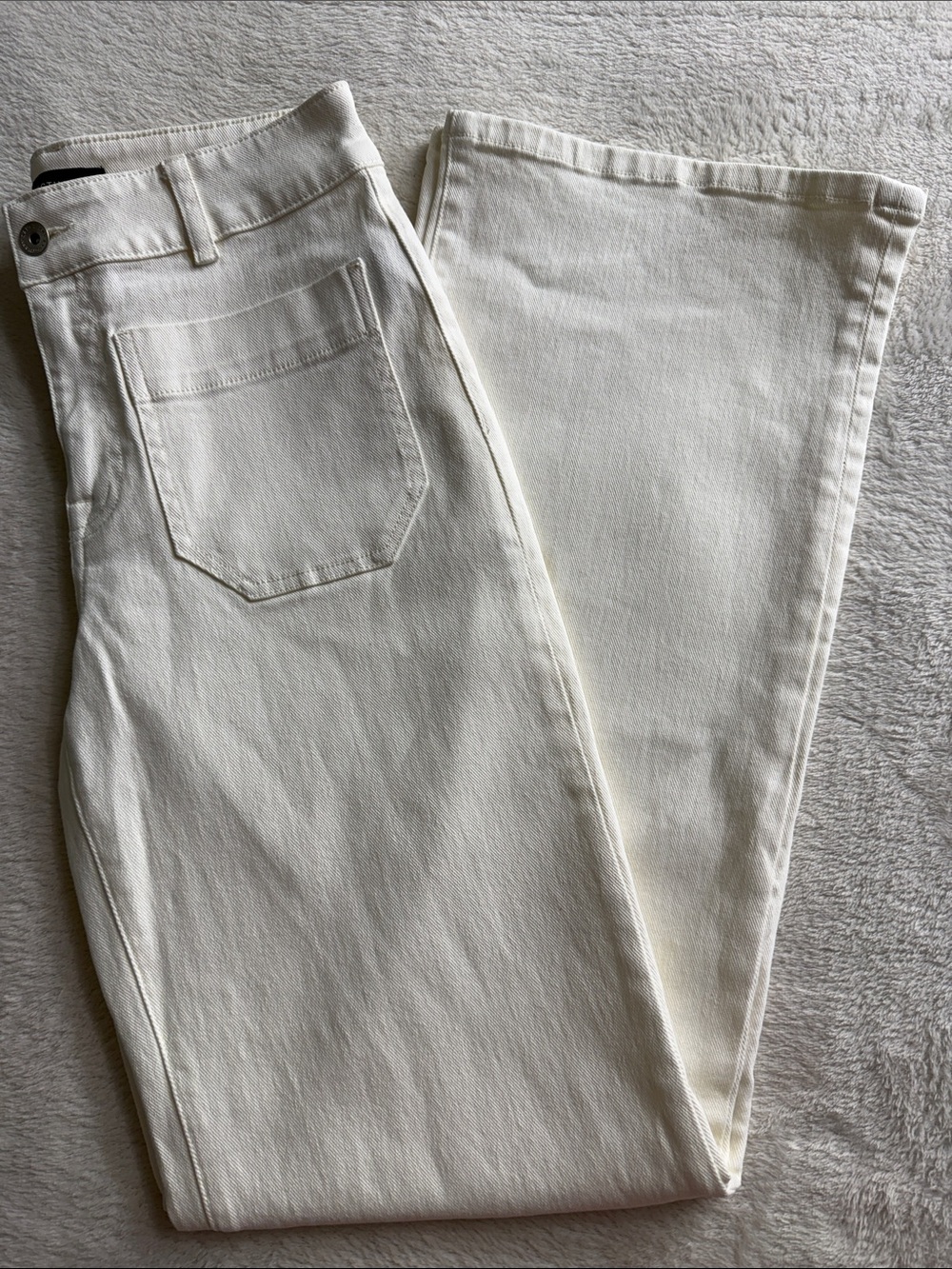 Sanctuary Marine Full Length Wide Leg Jeans Ivory White Standard Rise Size 27 - Picture 2 of 13